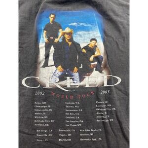 Vintage Creed 2002 2003 Weathered World Tour Shirt Concert Rock Band Tee Large
